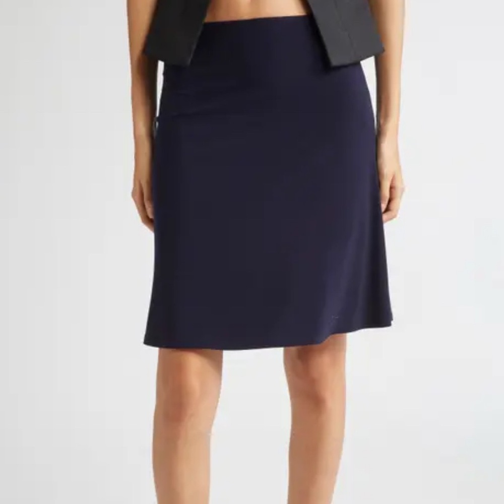 Anne Taylor LOFT Navy Pencil Skirt silk